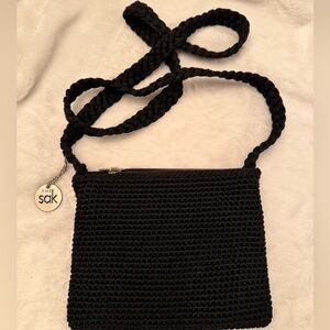The Sak black crochet Crossbody mini purse women’s Y2K bag, micro purse